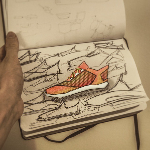 Tried to put some color on a quick shoe sketch in Photoshop #sketch #sketches #productdesign #indust