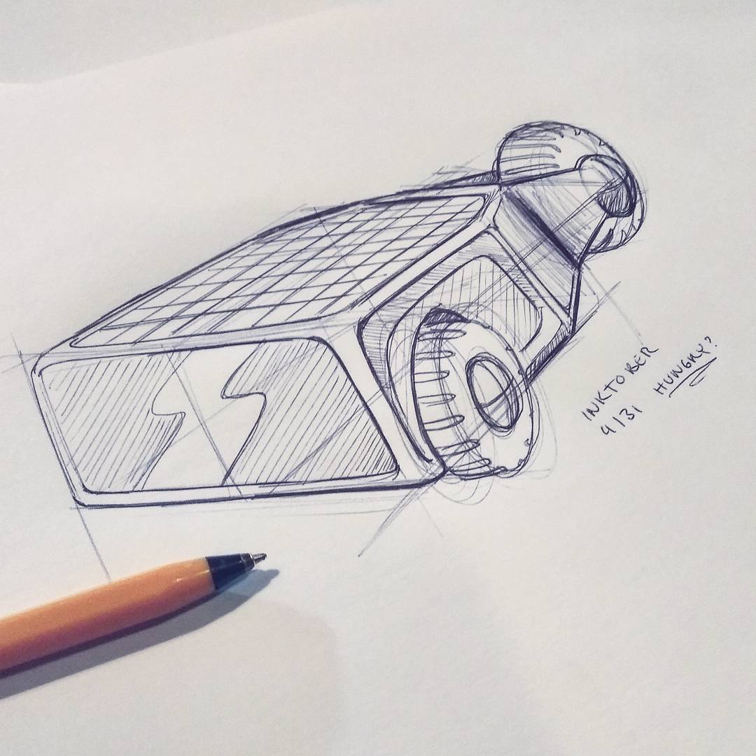 Inktober | 4/31 | hungry - a lawnmower hungry for grass and solar power !
___
#inktober #inktober16 