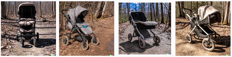 ai generates images of a outdoor baby carriage